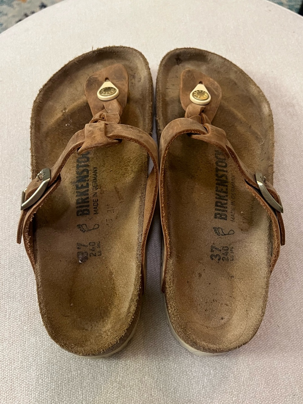 Birkenstock Gizeh Braided Sandal in Cognac - Picture 9 of 12